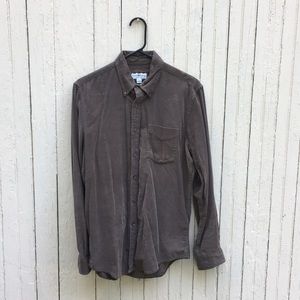 Brown Corduroy Button-Down Long Sleeve